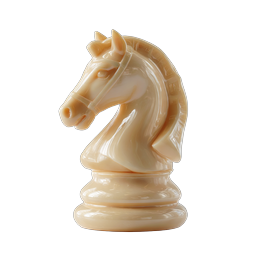 Chess Knight Piece 3D Icon - Glossy Clay Style