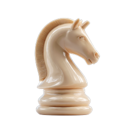 Ícone 3D de Cavalo de Xadrez - Símbolo de Jogo Estratégico