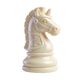 Chess Knight Piece 3D Icon - Strategy Game Element