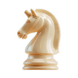 Chess Knight Piece 3D Icon | Realistic Game Piece