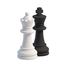 Chess Pieces 3D Icon - Queen & King Render