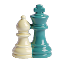 Chess Pieces Icon - King and Bishop 3D Render