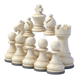 White Chess Pieces Set - Strategy Game Icon Collection