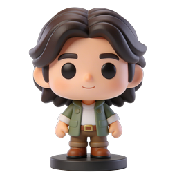 Chibi Boy 3D Character Icon - Cute Anime Figure