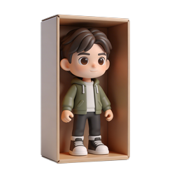 Коллекционная фигурка чиби в коробке-витрине – 3D-иконка