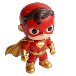 Chibi Superhero Figure Icon - Cute Hero Character
