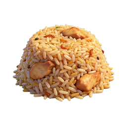 Chicken Fried Rice 3D Food Icon - Realistic Render