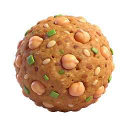 Chickpea Meatball Icon - 3D Realistic Food Graphic