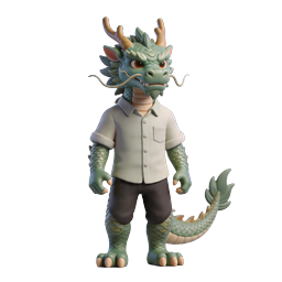 Cute 3D Chinese Dragon Character Icon - Mythical Mascot