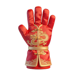 伝統的な中国龍刺繍グローブアイコン