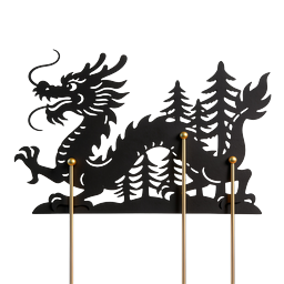 Chinese Dragon Shadow Puppet Silhouette Icon