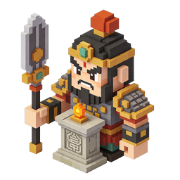 Icona Pixel Art Voxel Guerriero Imperatore Cinese