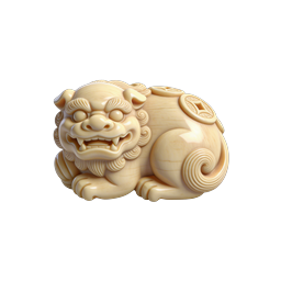 Chinese Guardian Lion 3D Icon - Asian Mythology