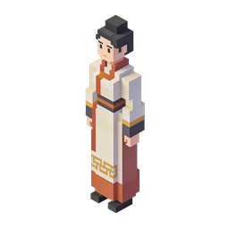 Traditional Chinese Man Voxel 3D Character Icon