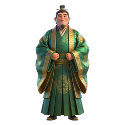 Chinese Nobleman Character in Green Gold Robe Icon