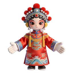 Icône de personnage opéra chinois chibi 3D