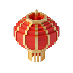 Chinese Red Lantern 3D Icon | Festive Asian Decoration
