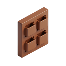 3D Chocolate Bar Icon - Clay Style Brown Candy