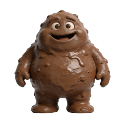 Cute Chocolate Blob Character 3D Icon