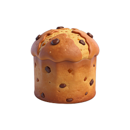 Chocolate Chip Raisin Bread Icon - 3D Food Illustration