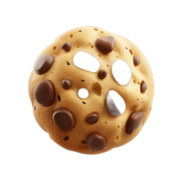 Chocolate Chip Cookie Icon - Realistic 3D Food Illustration