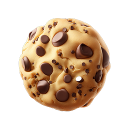 Chocolate Chip Cookie Dough Icon | Realistic 3D Food Icon