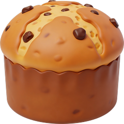 Chocolate Chip Muffin Icon - 3D Bakery Food Icon