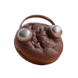 Chocolate Cookie with Headphones - Music Audio Icon