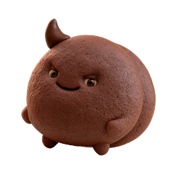 Cute Chocolate Devil Creature 3D Character Icon