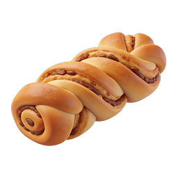 Icono 3D de bollería rellena de chocolate - Dulce de panadería