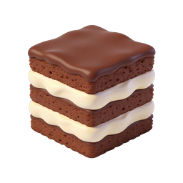 Chocolate Ice Cream Sandwich Icon - 3D Dessert Design