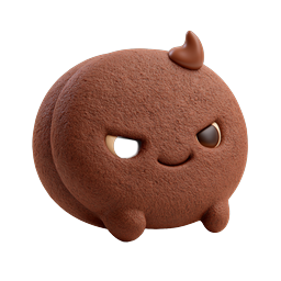 Cute Chocolate Mochi Character Icon - Adorable Dessert Mascot