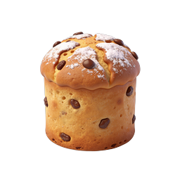 Chocolate Panettone Christmas Bread Icon | 3D Food Icon