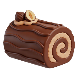 Bolo Tronco de Natal de Chocolate - Ícone de Sobremesa de Férias