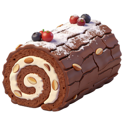 Chocolate Yule Log Cake - Festive Holiday Dessert Icon