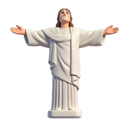Stylized Christ Figure Icon for Faith and Spirituality
