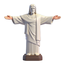 Stylized Christ Statue Icon for Spiritual Designs