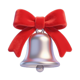 Christmas Bell with Red Bow - Festive Holiday Icon