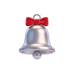 Christmas Bell with Red Bow - Festive Holiday Icon