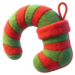 Festive Christmas Candy Cane Ornament Icon - Holiday Decoration