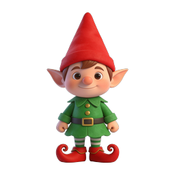 Cute 3D Christmas Elf Character Icon for Holiday