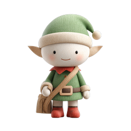 Adorable Christmas Elf Character Icon - 3D Holiday Figure