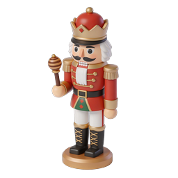 Christmas Nutcracker Soldier 3D Icon | Holiday Decoration