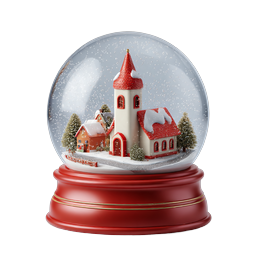 Christmas Snow Globe with Church Village Scene Icon
