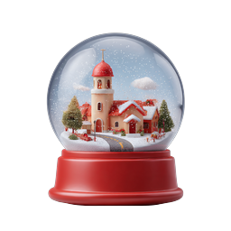 Christmas Snow Globe Winter Village Icon - Festive 3D