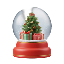 Christmas Snow Globe 3D Icon - Festive Holiday Decoration