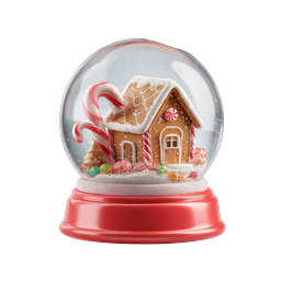 Christmas Snow Globe with Gingerbread House Icon