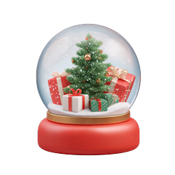 Christmas Snow Globe with Tree and Gifts Icon