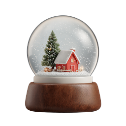 Ícone de Globo de Neve de Natal - Decoração Festiva de Férias de Inverno