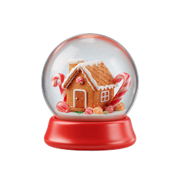 Christmas Snow Globe with Gingerbread House Icon